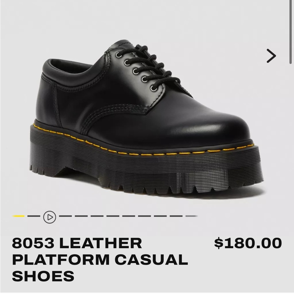 Dr. Marten 8053 leather platform casual shoes in black